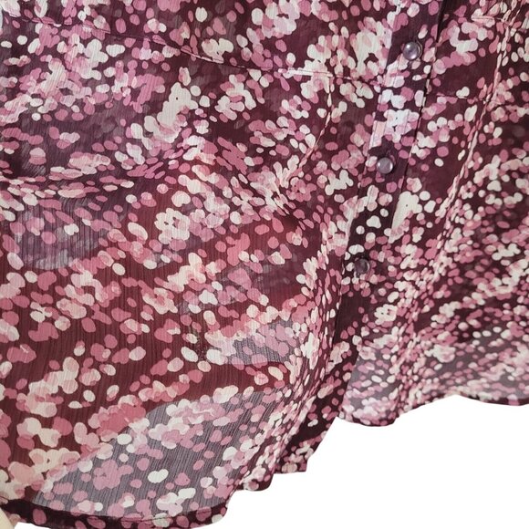 Apt 9 Pintuck Flutter Sleeve Blouse Womens 1X Semi Sheer Classy Silky Career - Picture 6 of 8